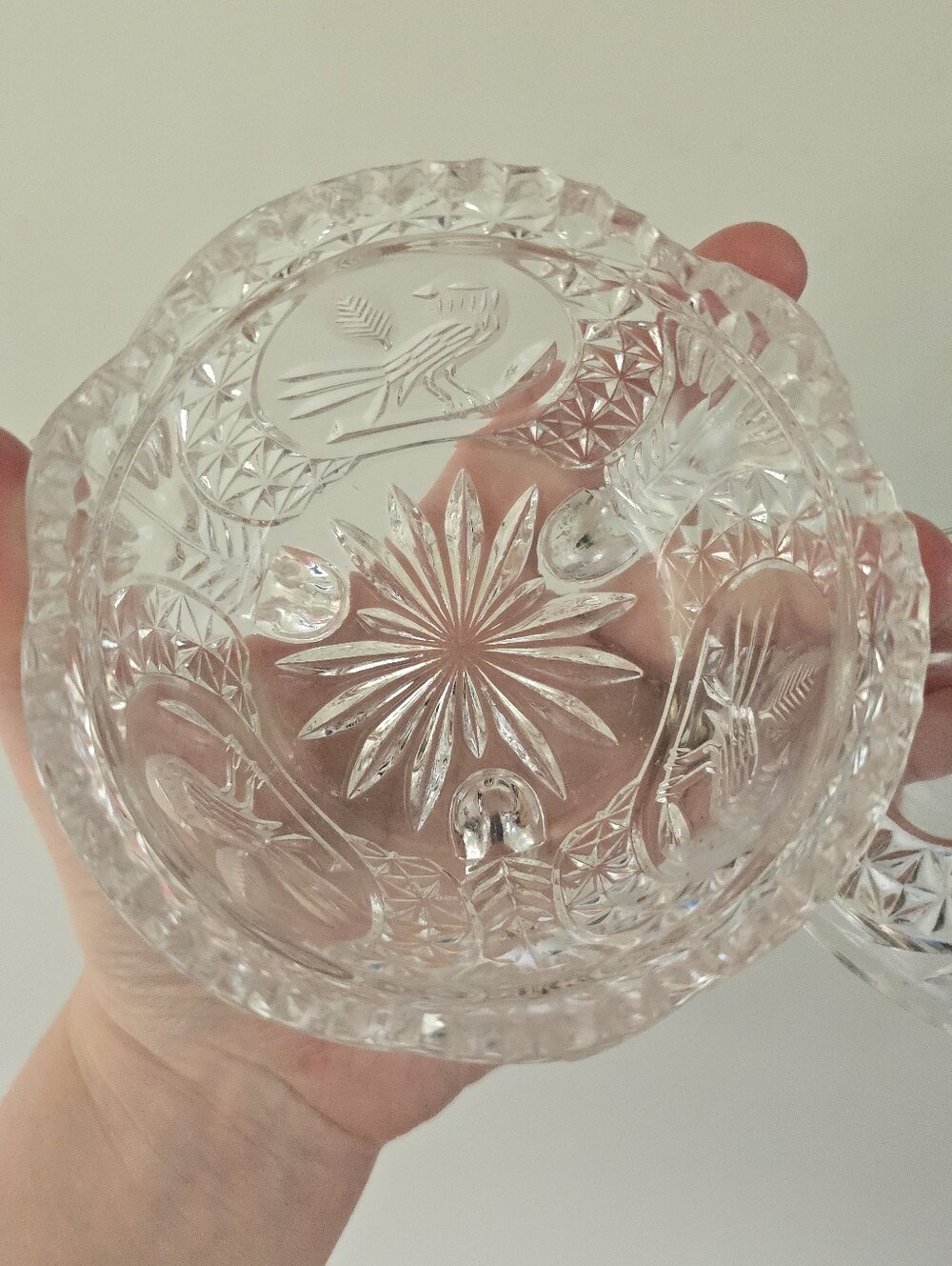 THE BYRDES COLLECTION BY HOFBAUER SMALL 3 FOOTED GLASS CANDY DISH WITH LID *read - Picture 6 of 7